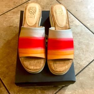 New in box Vince Camino Sunset Stripe Print Canvas Sandals. Size 8. $30